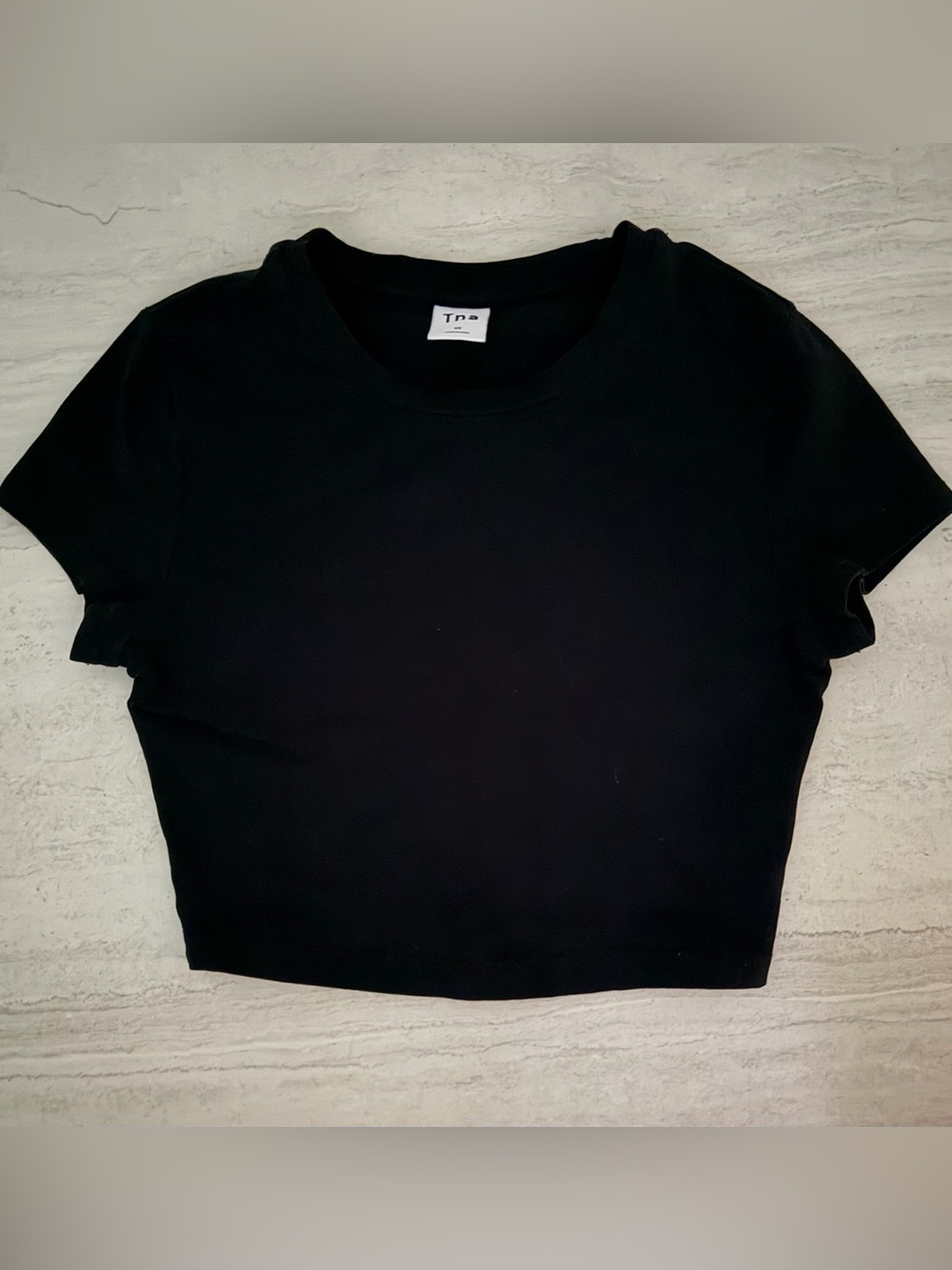 TNA Black Short Sleeve Crop Tee
